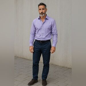 Stafford Lavender Button-Up Shirt